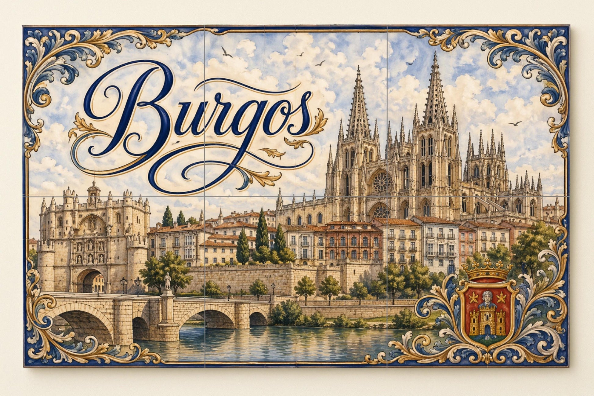 La Catedral de Burgos, decoración de pared g — Décor Mural Voyage, Art Mural en Céramique