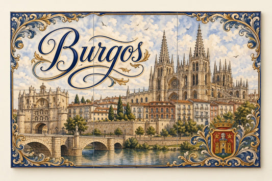 Ceramic Tile Mural: La Catedral de Burgos, decoración de pared g — Landmark Mural