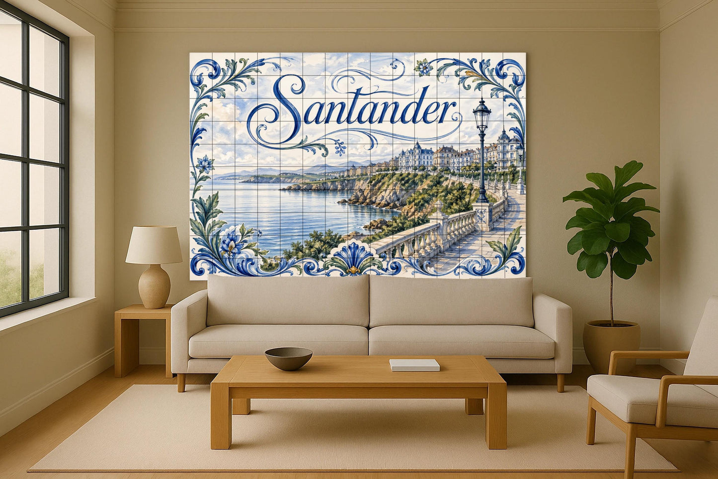 Costeros de Santander, decoración de pared junto — City & Landmark Art · Ceramic Tile Mural