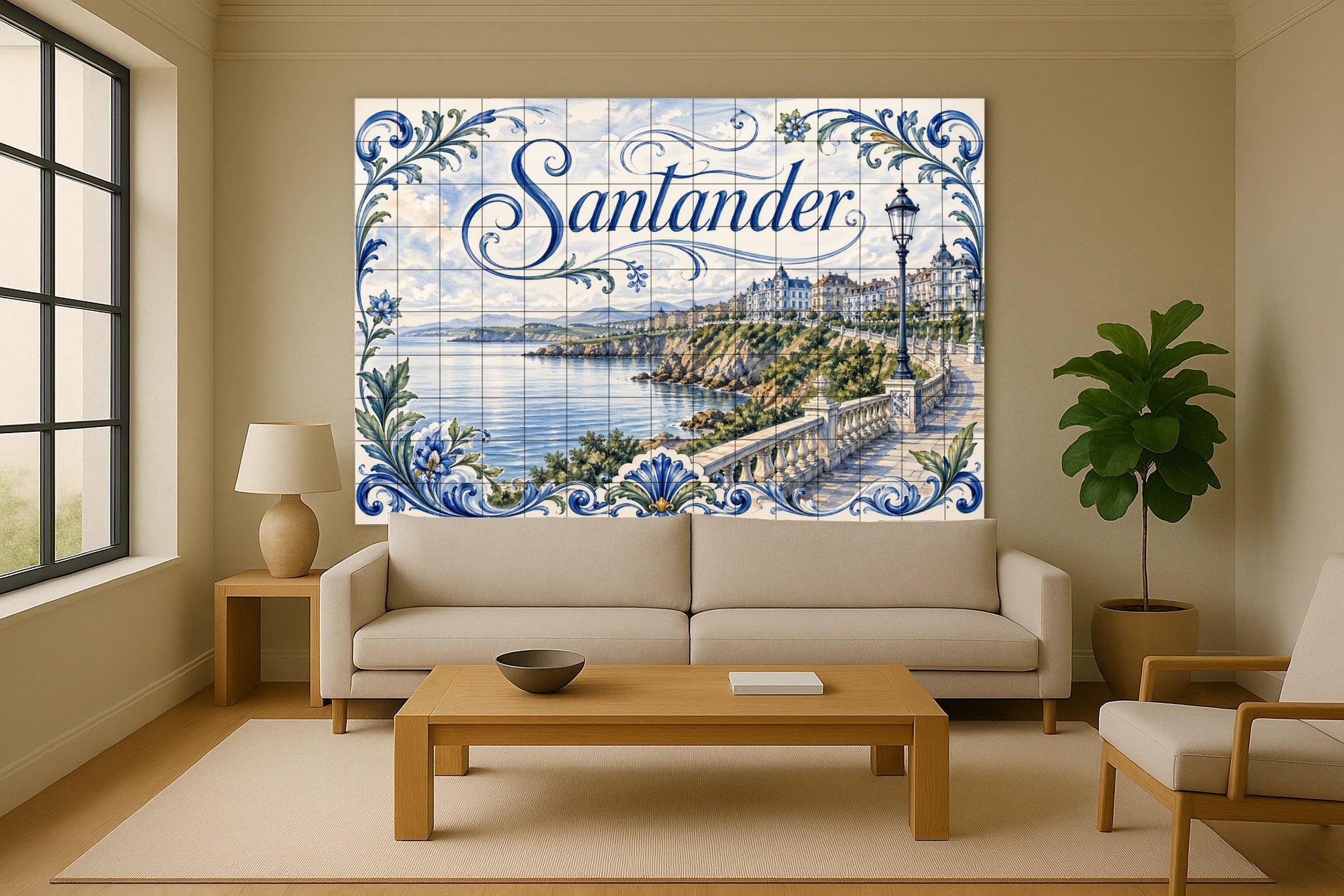 Costeros de Santander, decoración de pared junto — City & Landmark Art · Ceramic Tile Mural
