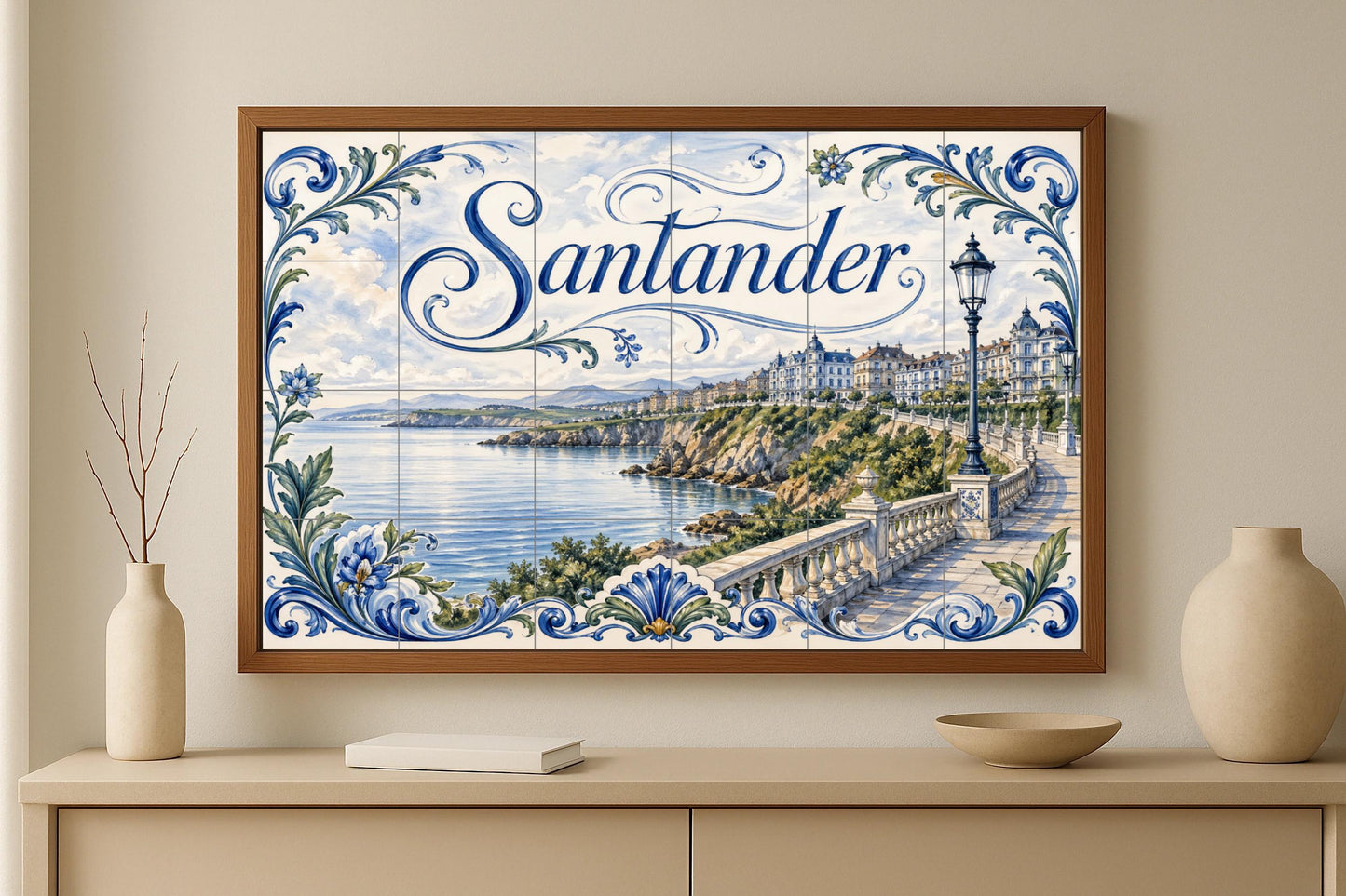 Costeros de Santander, decoración de pared junto — City & Landmark Art · Ceramic Tile Mural