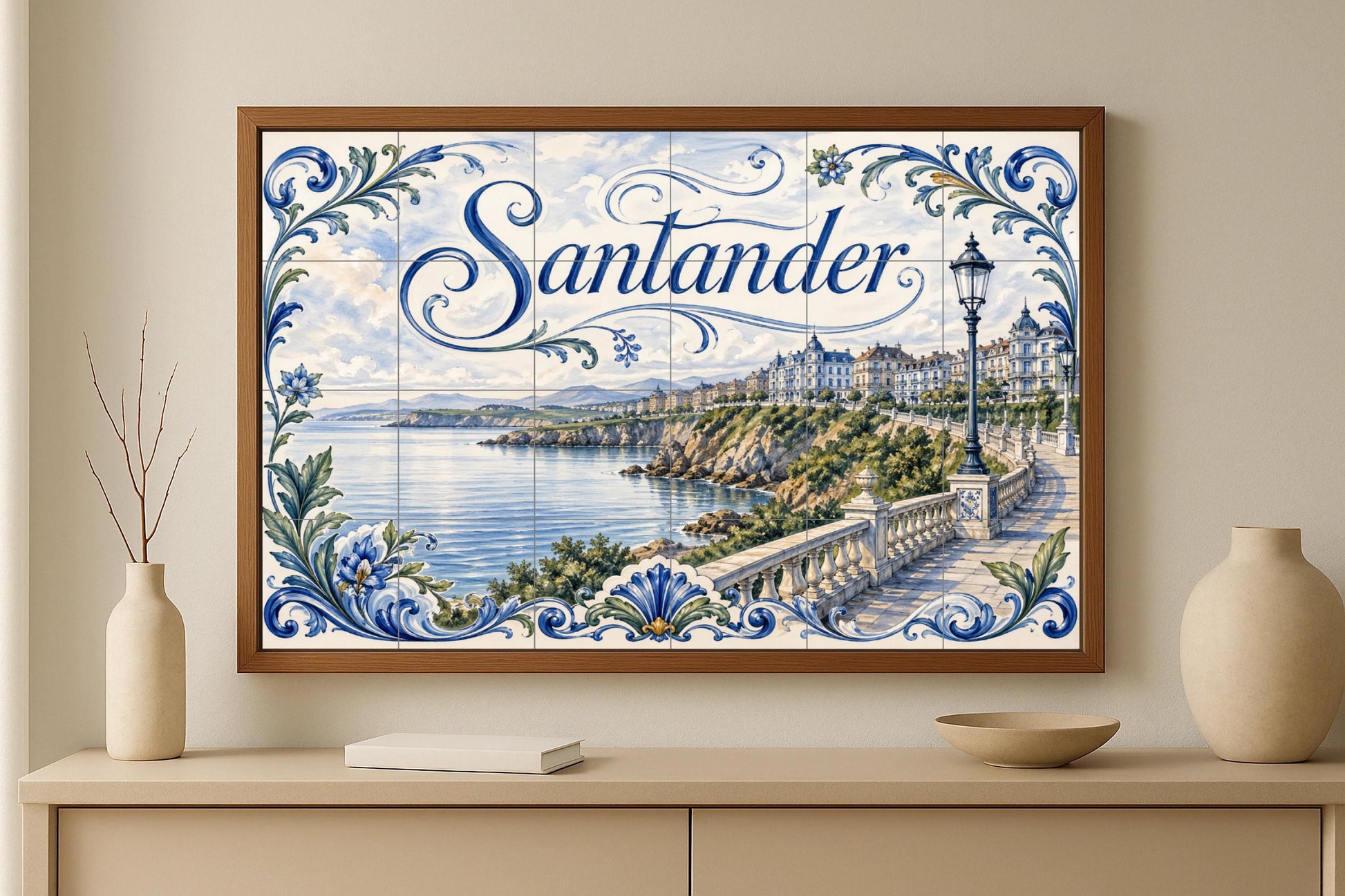 Costeros de Santander, decoración de pared junto — City & Landmark Art · Ceramic Tile Mural