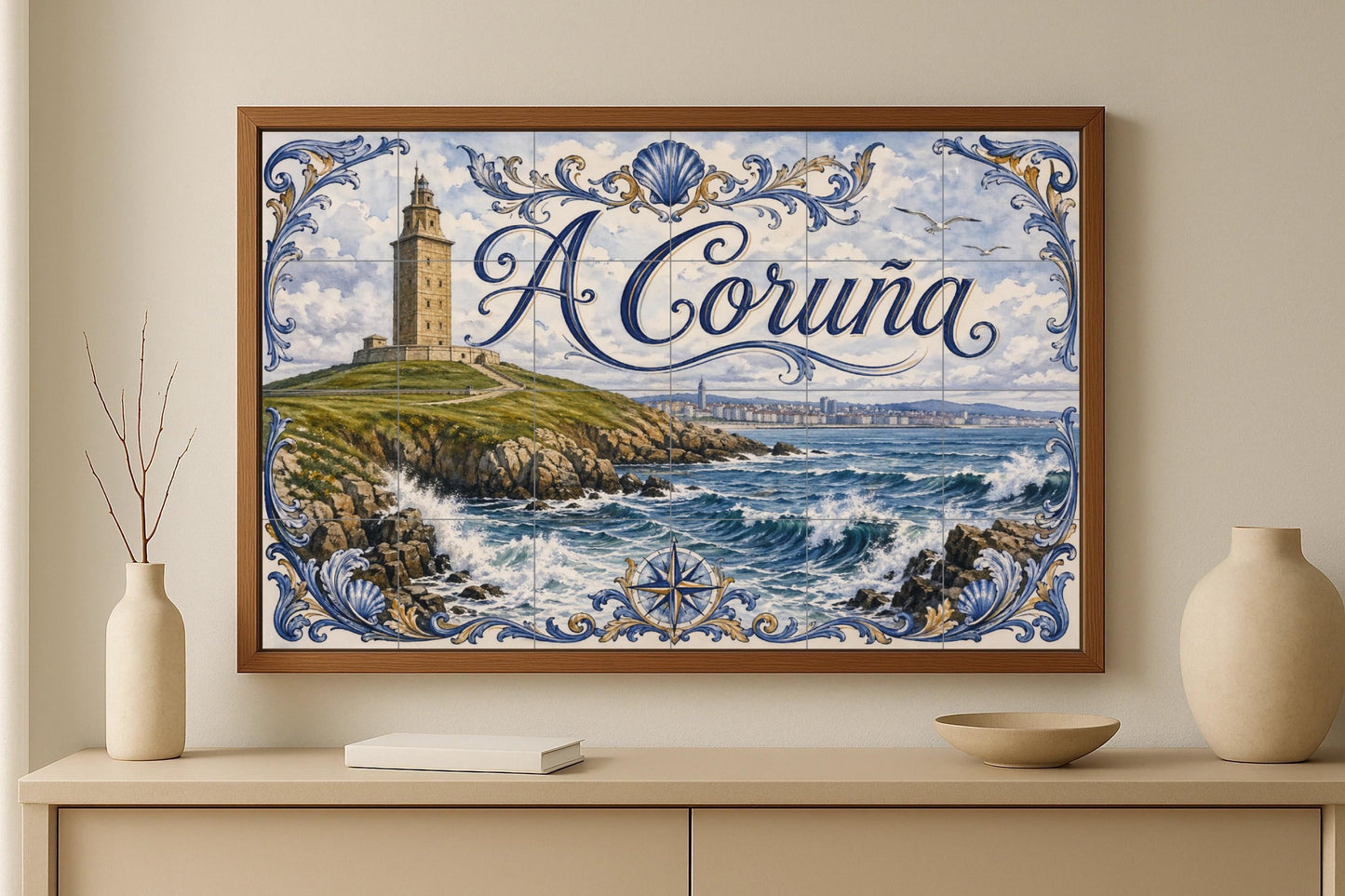 Torre di Hércules di a Coruña, decoración — Murale di Monumenti, Arte da Parete in Ceramica