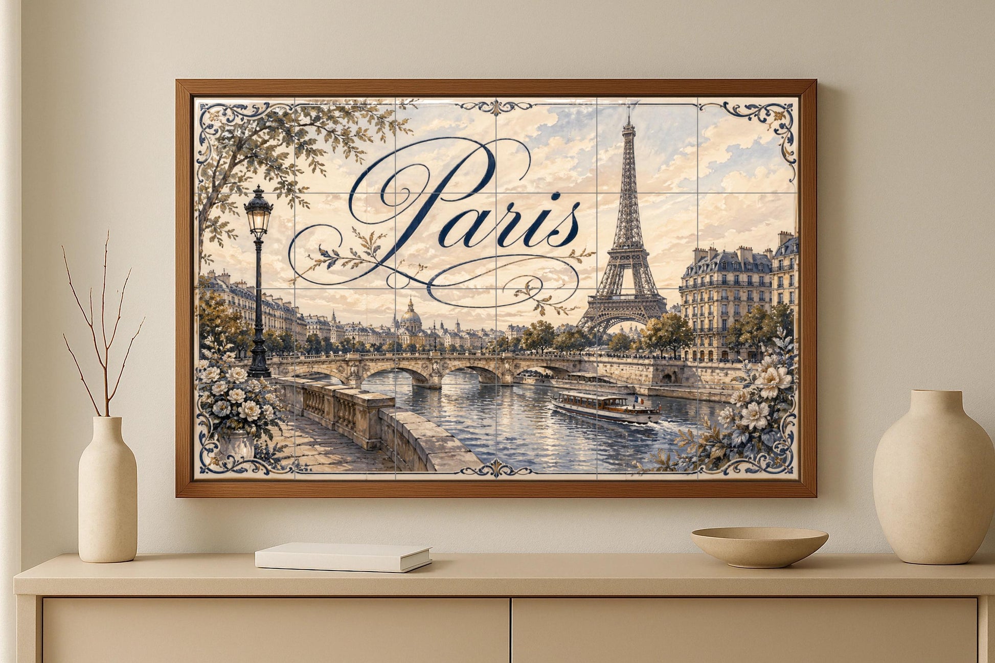 Fresque en Carrelage La Torre Eiffel de París, decoración románti — Fresque de Monument