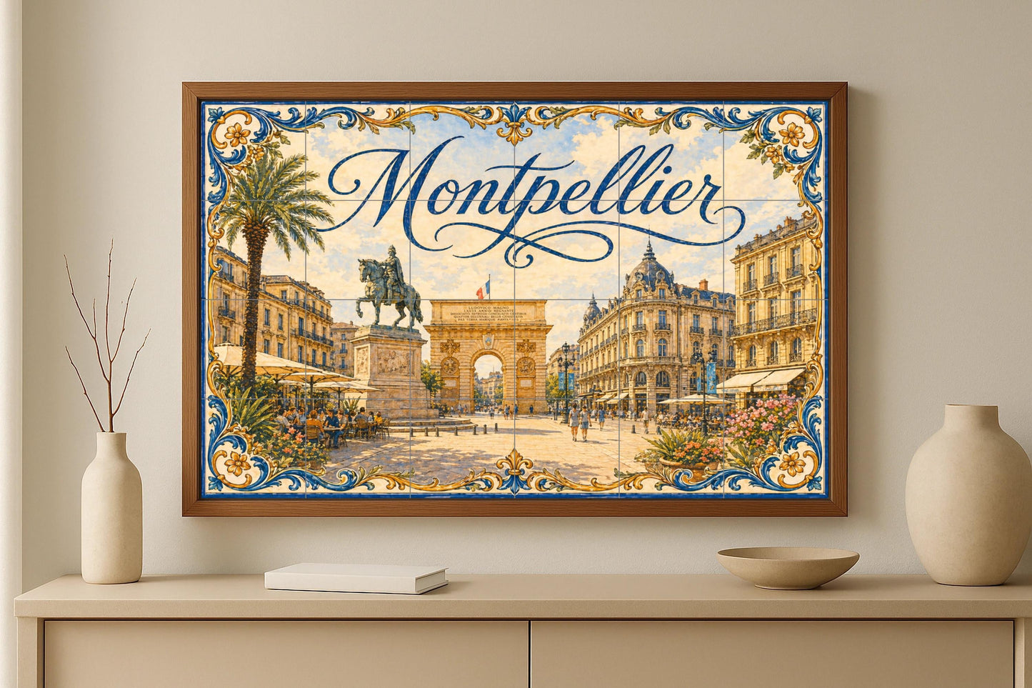 Montpellier, arte mural del sur de Francia i — Landmark Mural · Tile Wall Art