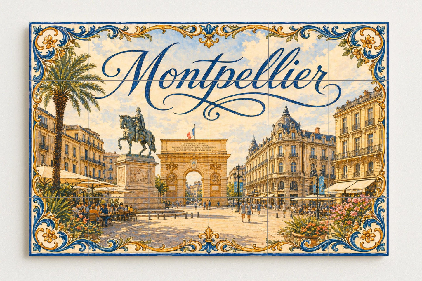 Montpellier, arte mural del sur de Francia i — Landmark Mural · Tile Wall Art