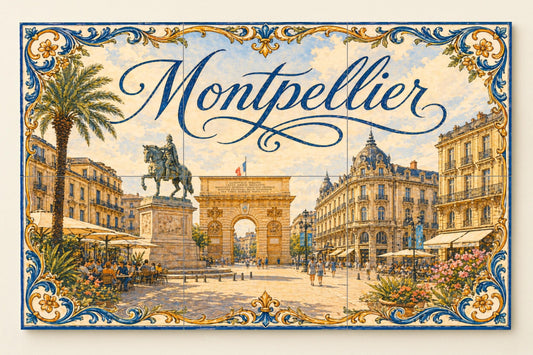 Montpellier, arte mural del sur de Francia i — Landmark Mural · Tile Wall Art
