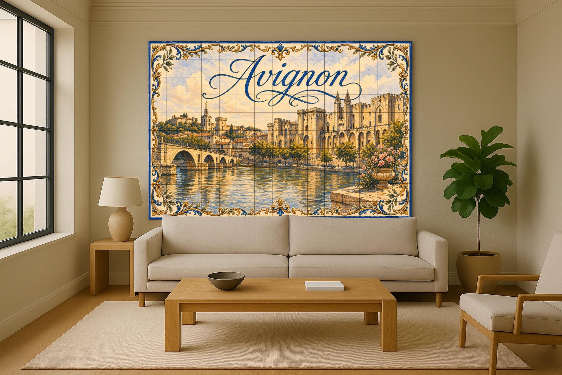 Mural de azulejos cerámicos de Aviñón, Arte mural de Provenza Francia…