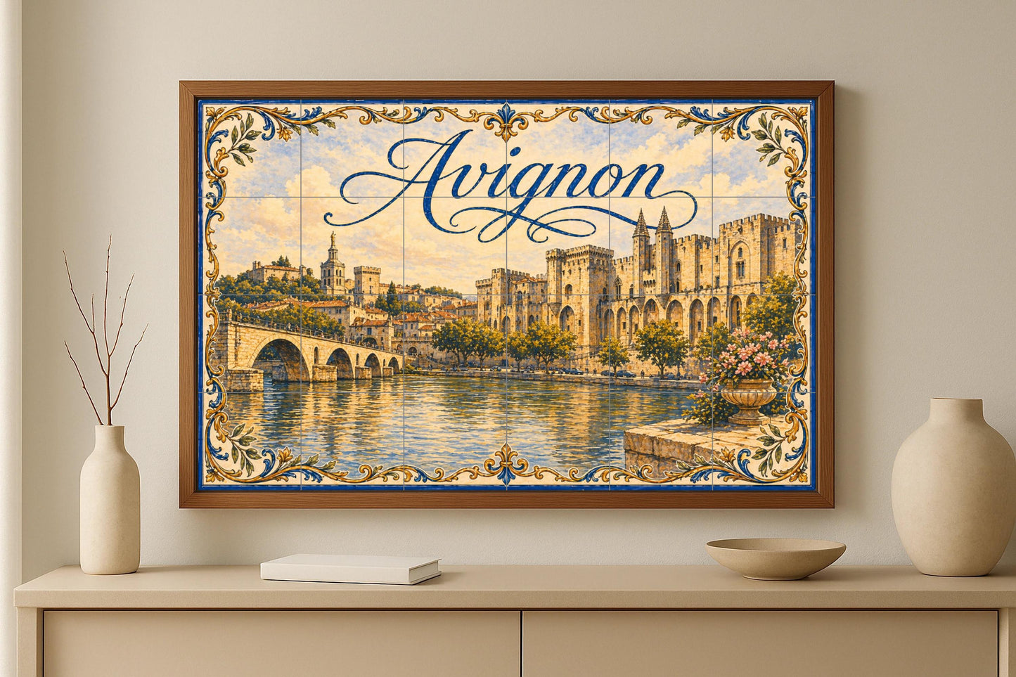 Mural de azulejos cerámicos de Aviñón, Arte mural de Provenza Francia…
