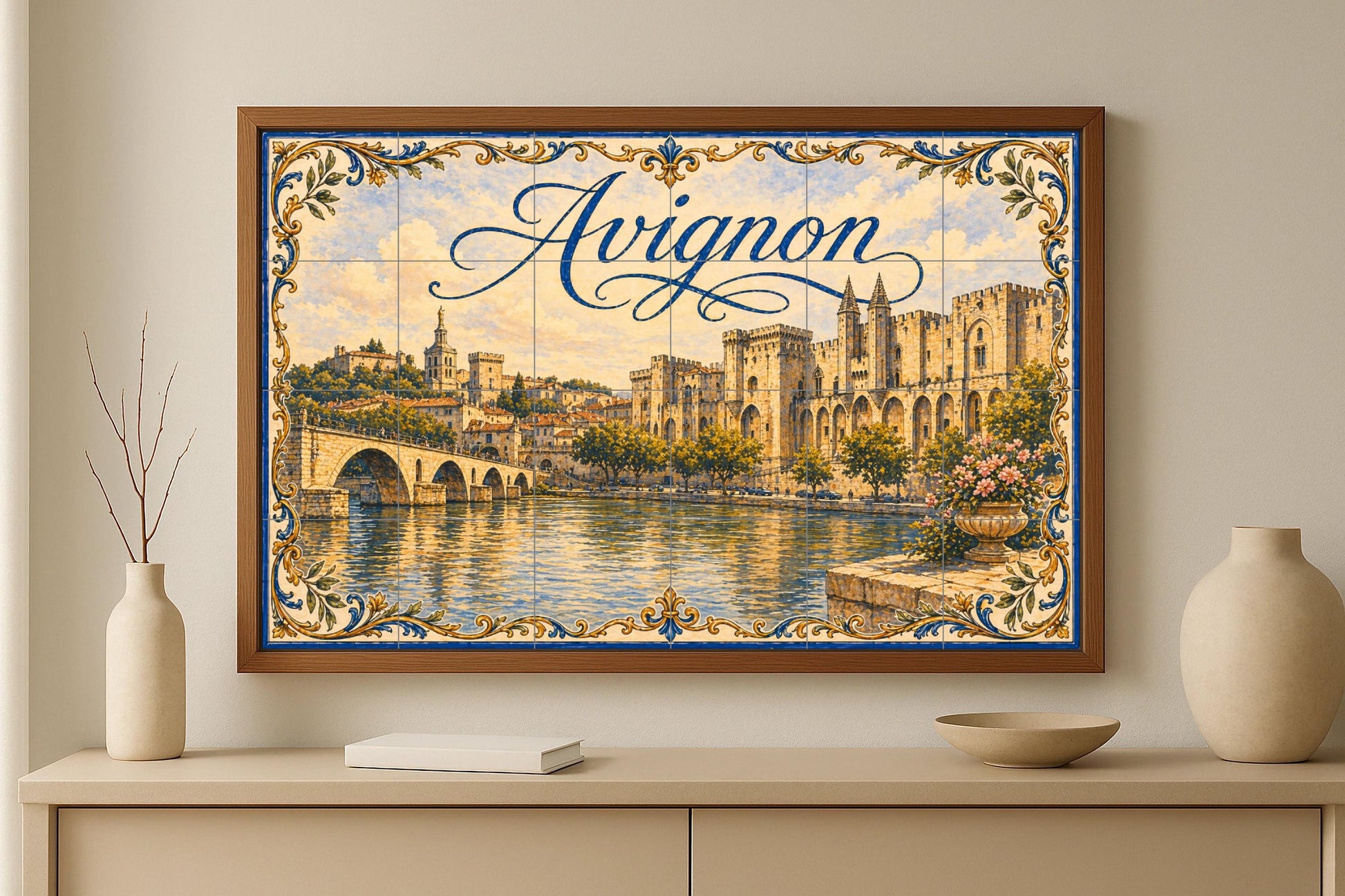 Mural de azulejos cerámicos de Aviñón, Arte mural de Provenza Francia…