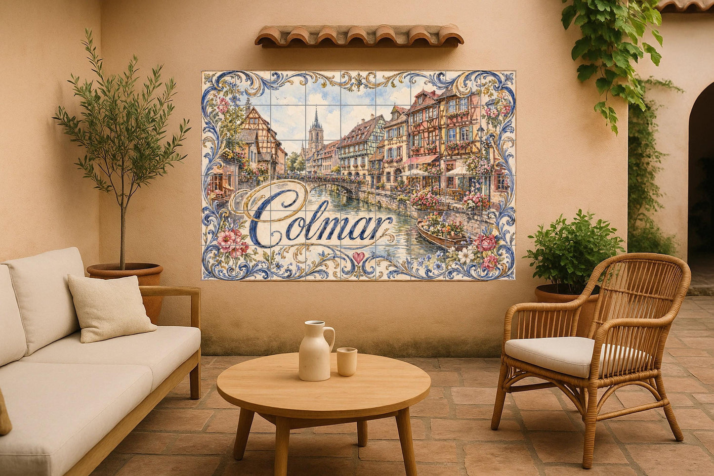 Colmar, Art Mural of the Alsacia French co · Ceramic Wall Mural — City & Landmark Art