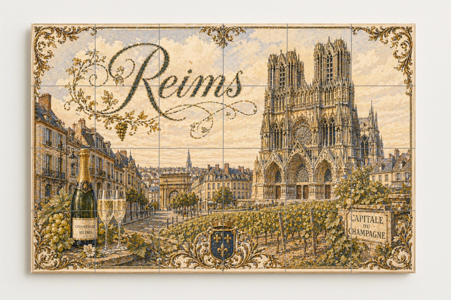 Colmar, Art Mural of the Alsacia French co — City & Landmark Art · Ceramic Tile Mural