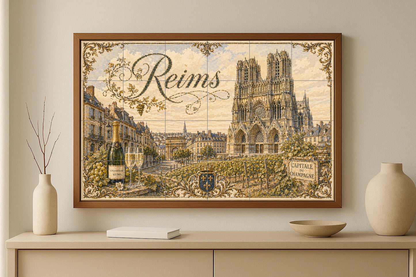 Colmar, Art Mural of the Alsacia French co — City & Landmark Art · Ceramic Tile Mural