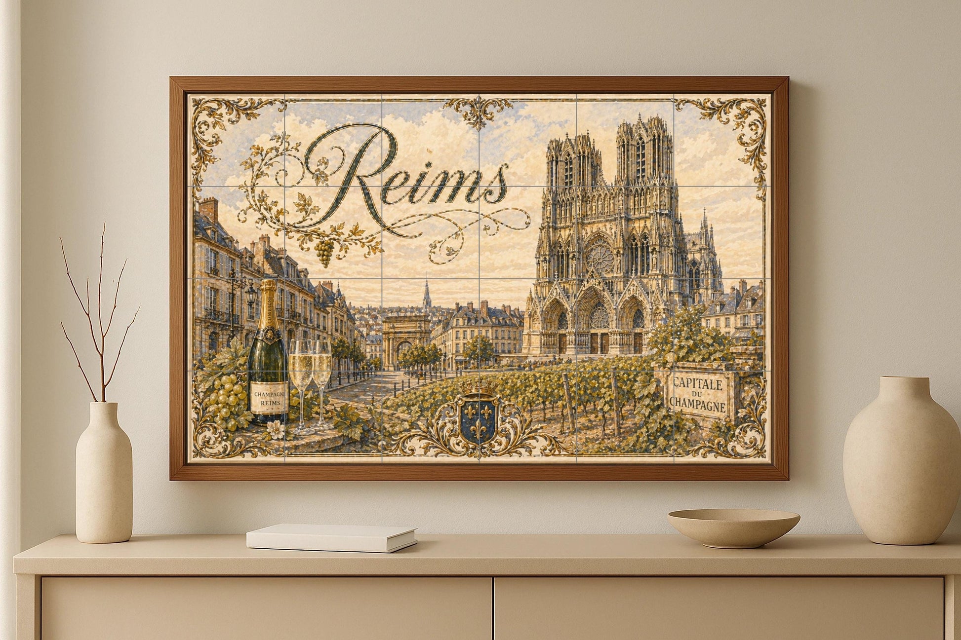 Colmar, Art Mural of the Alsacia French co — City & Landmark Art · Ceramic Tile Mural