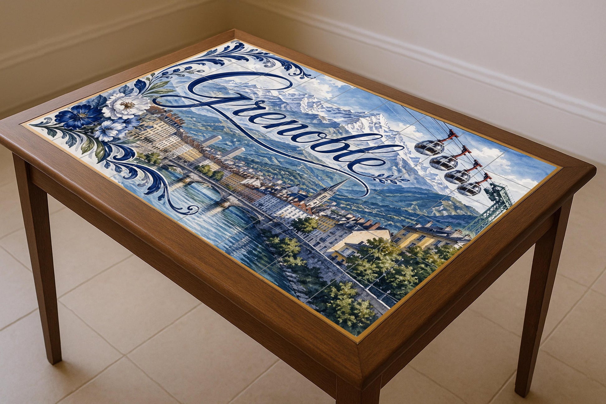 Mural de azulejos de cerámica de Grenoble, arte mural de los Alpes…