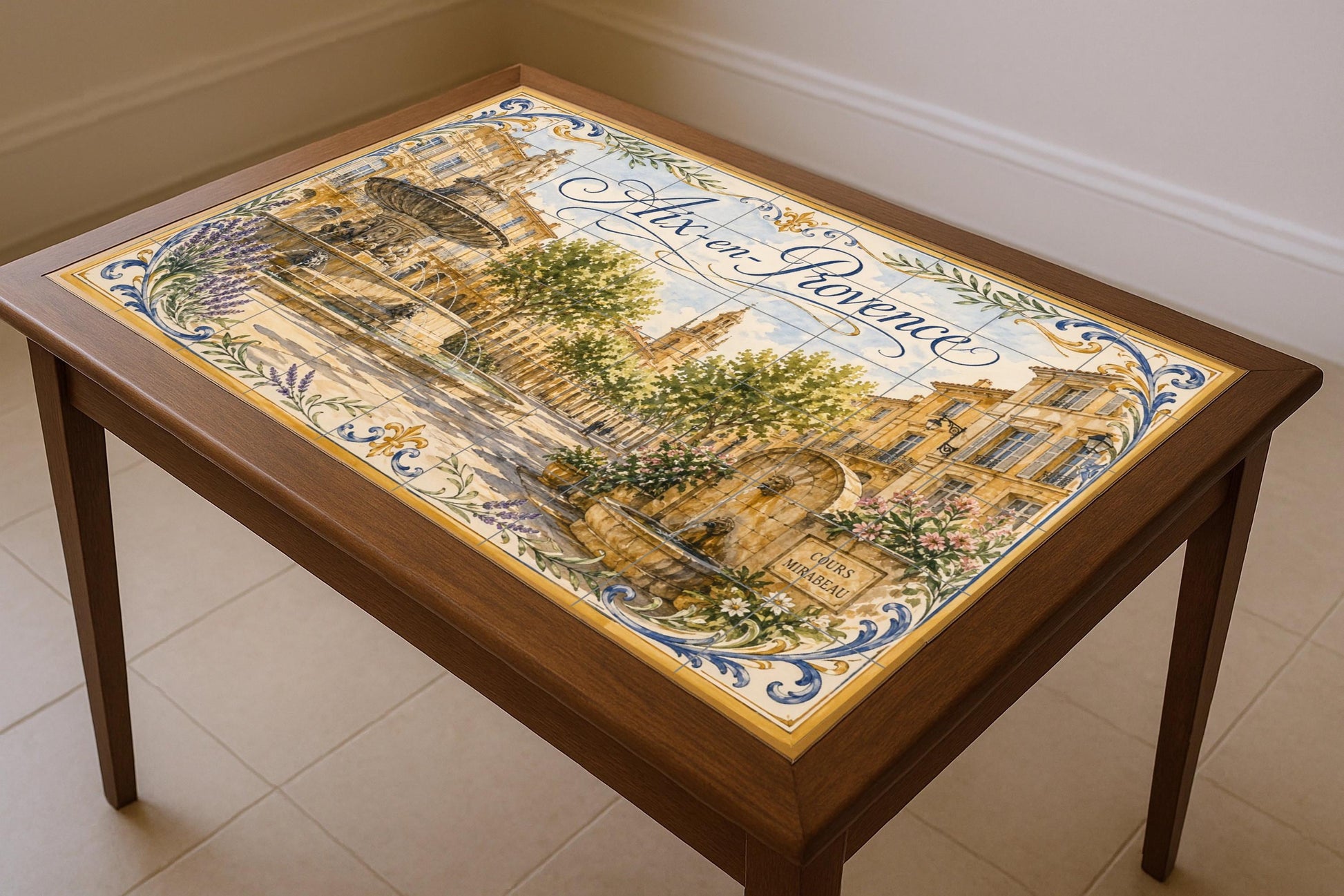 Mural de azulejos de cerámica de Aix-en-Provence, arte mural de la…
