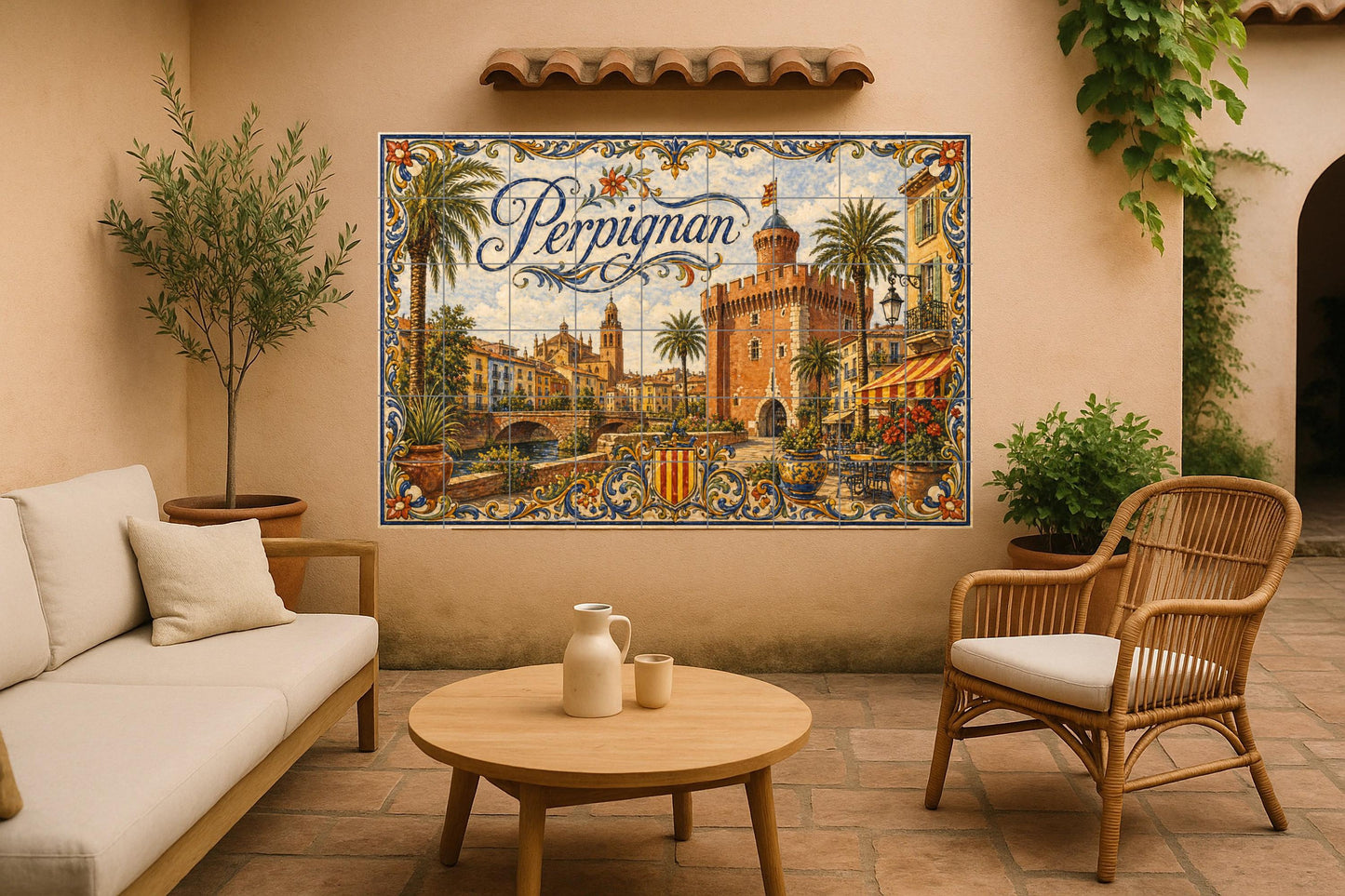 Perpiñán, Art Mural Méditerranéen Français co · Fresque Céramique — Fresque de Monument