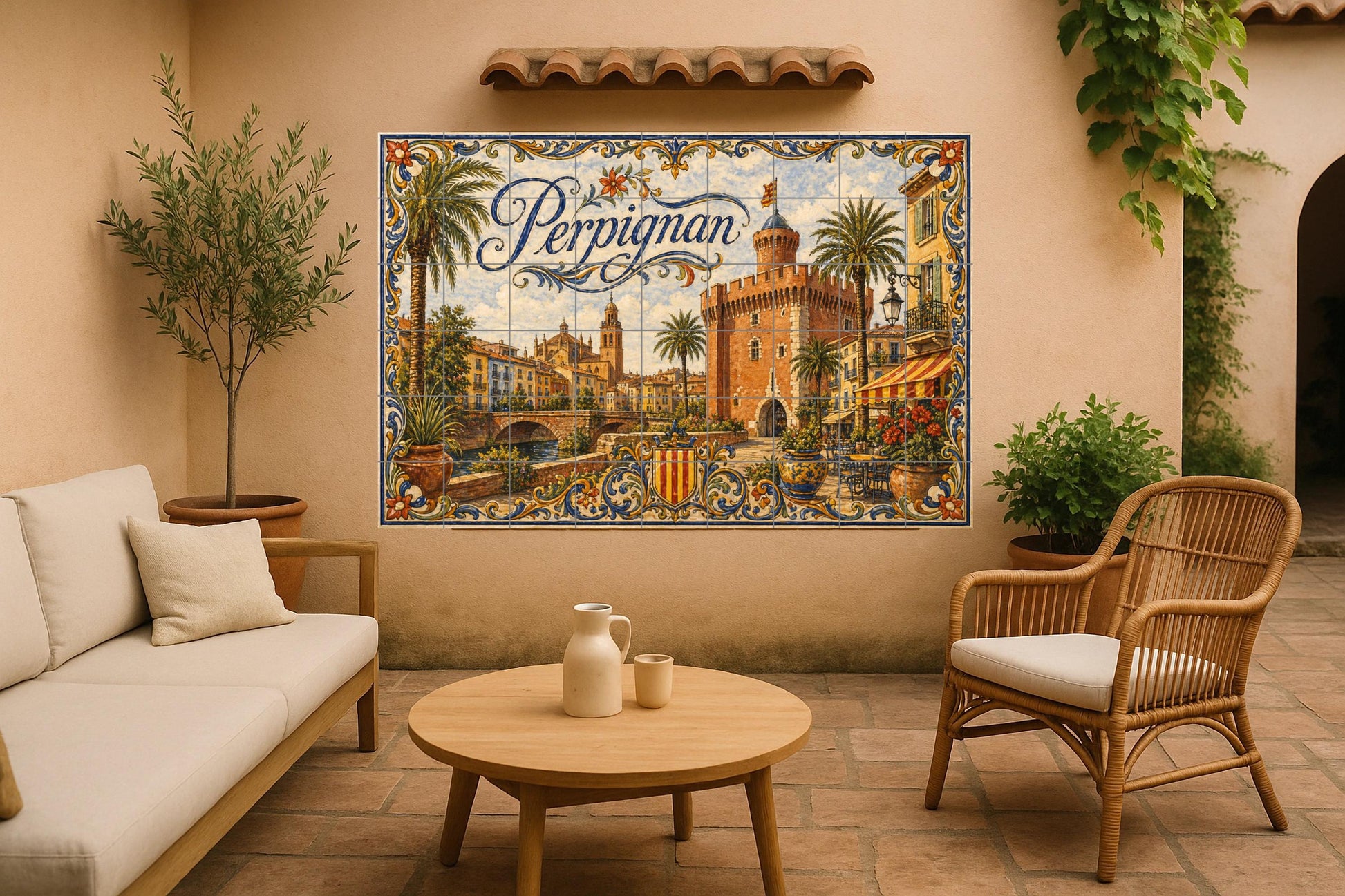 Perpiñán, Art Mural Méditerranéen Français co · Fresque Céramique — Fresque de Monument