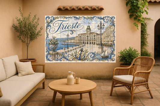 Trieste, Italy, Art Mural Coastal of the Adri — City & Landmark Art · Tile Wall Art