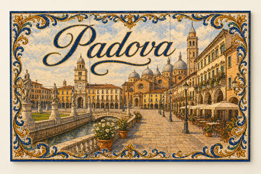 Padua, Italy, Art Mural of the Véneto, decora · Ceramic Wall Mural — City & Landmark Art