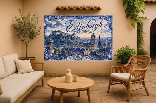 Edimburgo, Escocia, Arte Murale di Castello · Murale Ceramico — Decoro di Viaggio