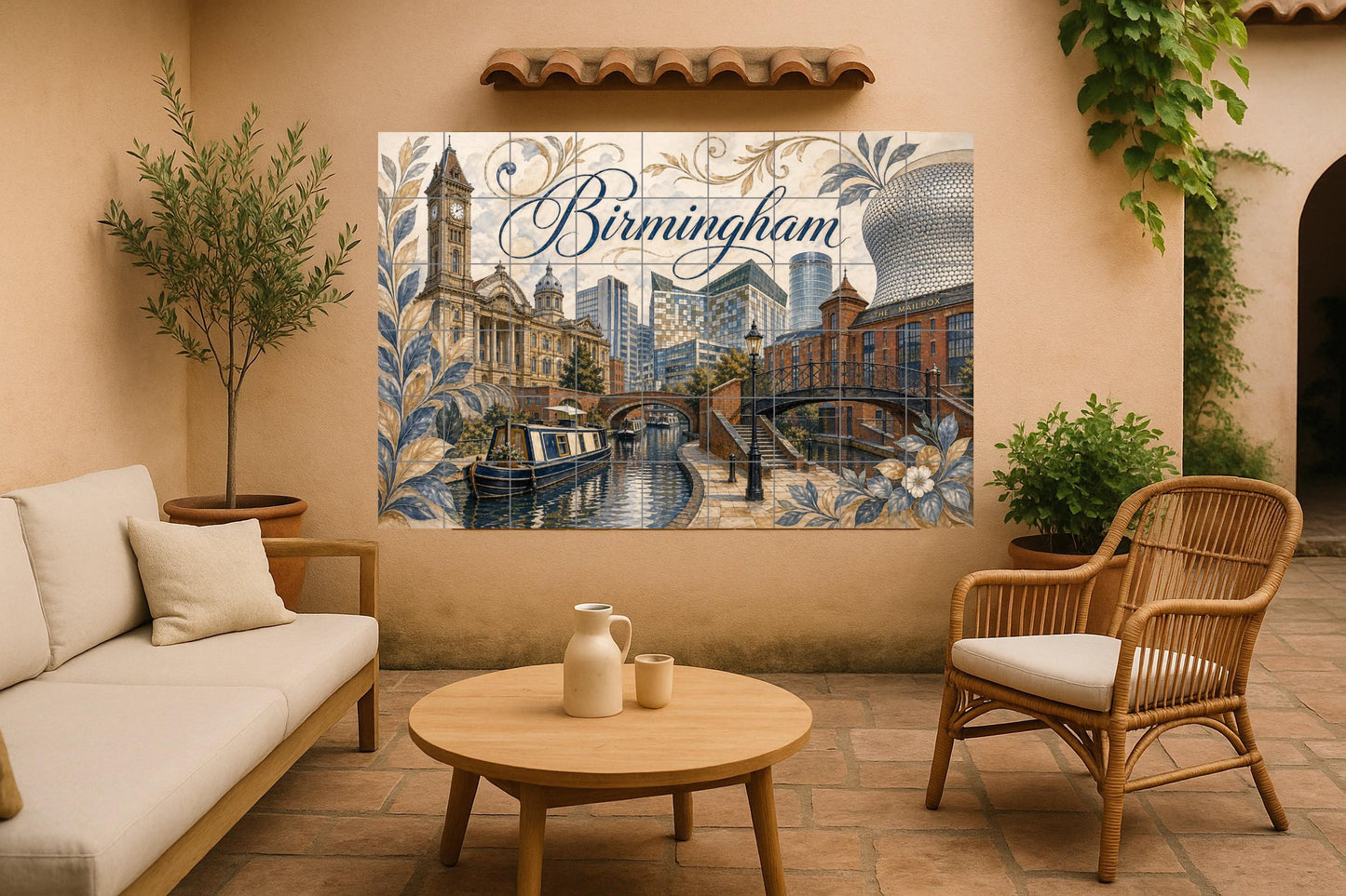 Mural de azulejos de cerámica de Birmingham, Inglaterra, arte mural…