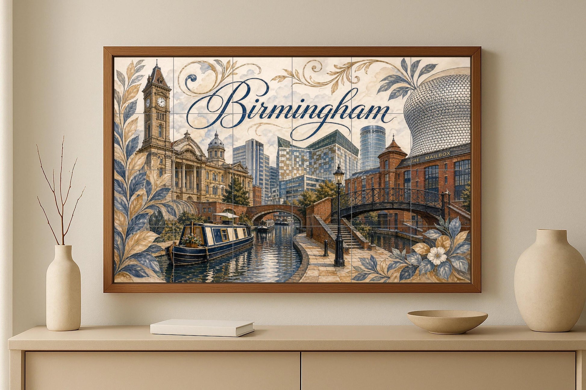 Mural de azulejos de cerámica de Birmingham, Inglaterra, arte mural…