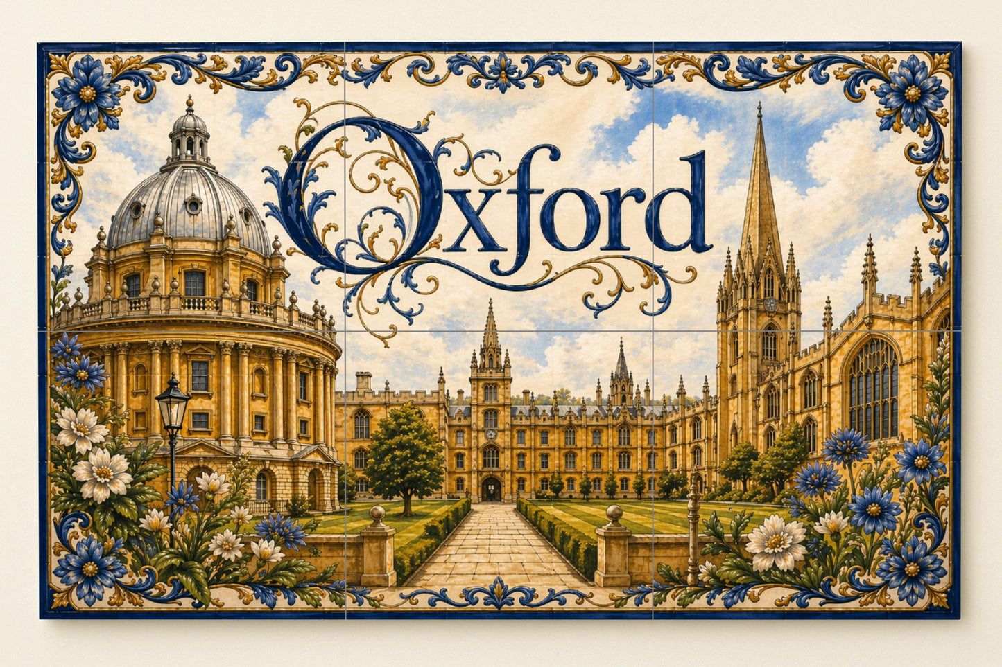Oxford, Angleterre, Art Mural universitario — Villes et Monuments, Art Mural en Céramique