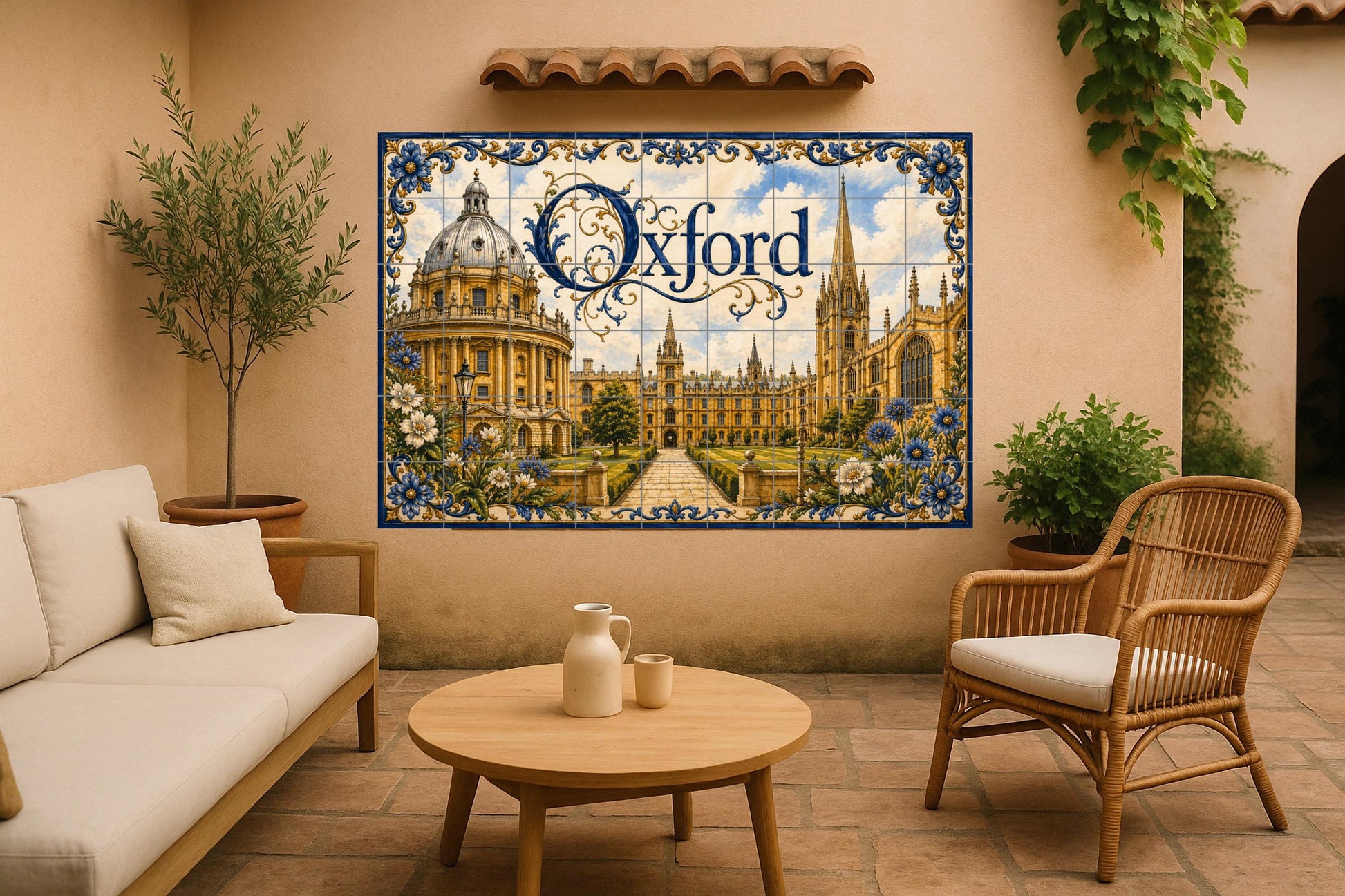 Oxford, Angleterre, Art Mural universitario — Villes et Monuments, Art Mural en Céramique
