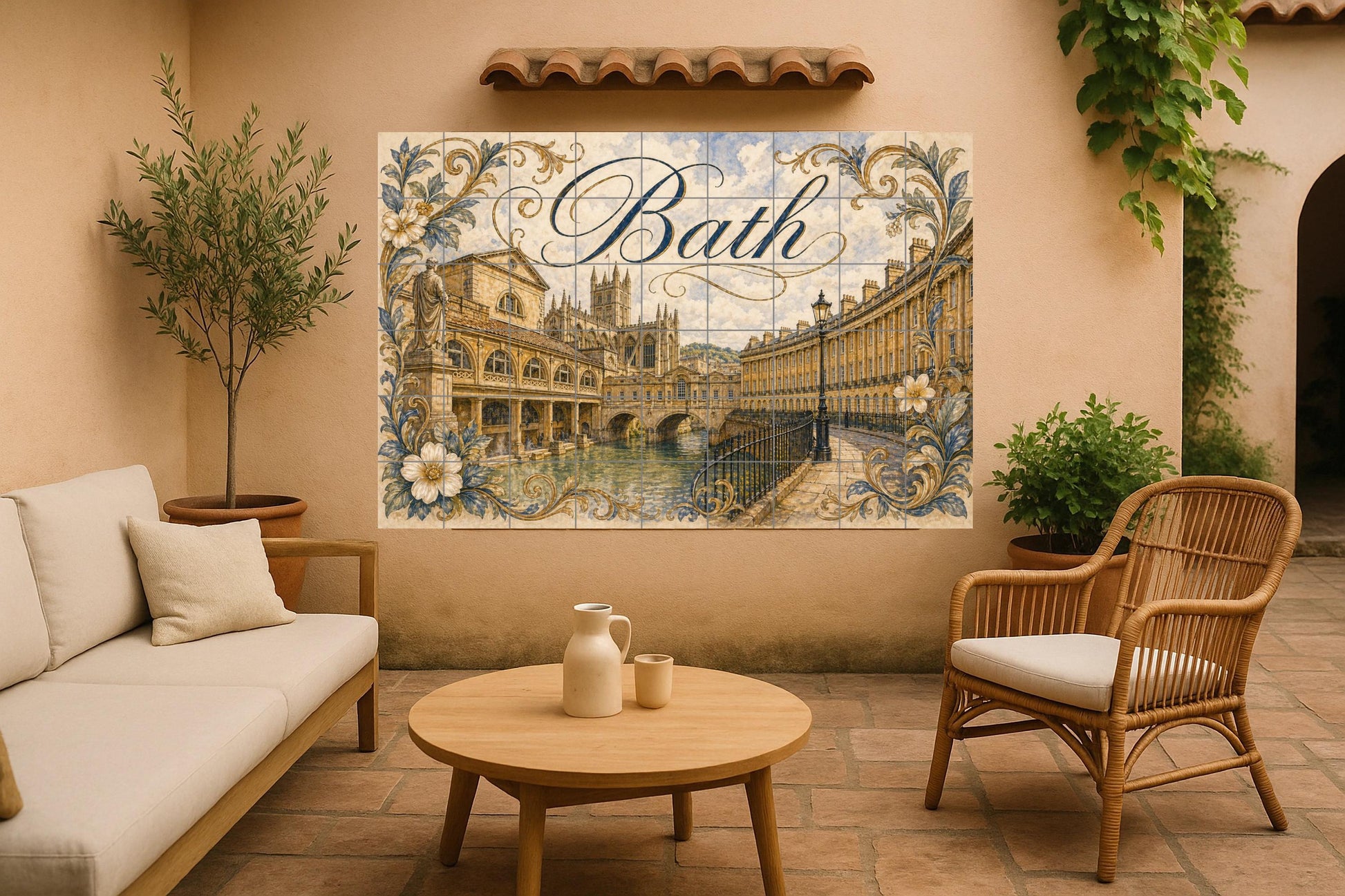 Fresque en Carrelage Bath, Angleterre, Art Mural de baños Romain — Villes et Monuments