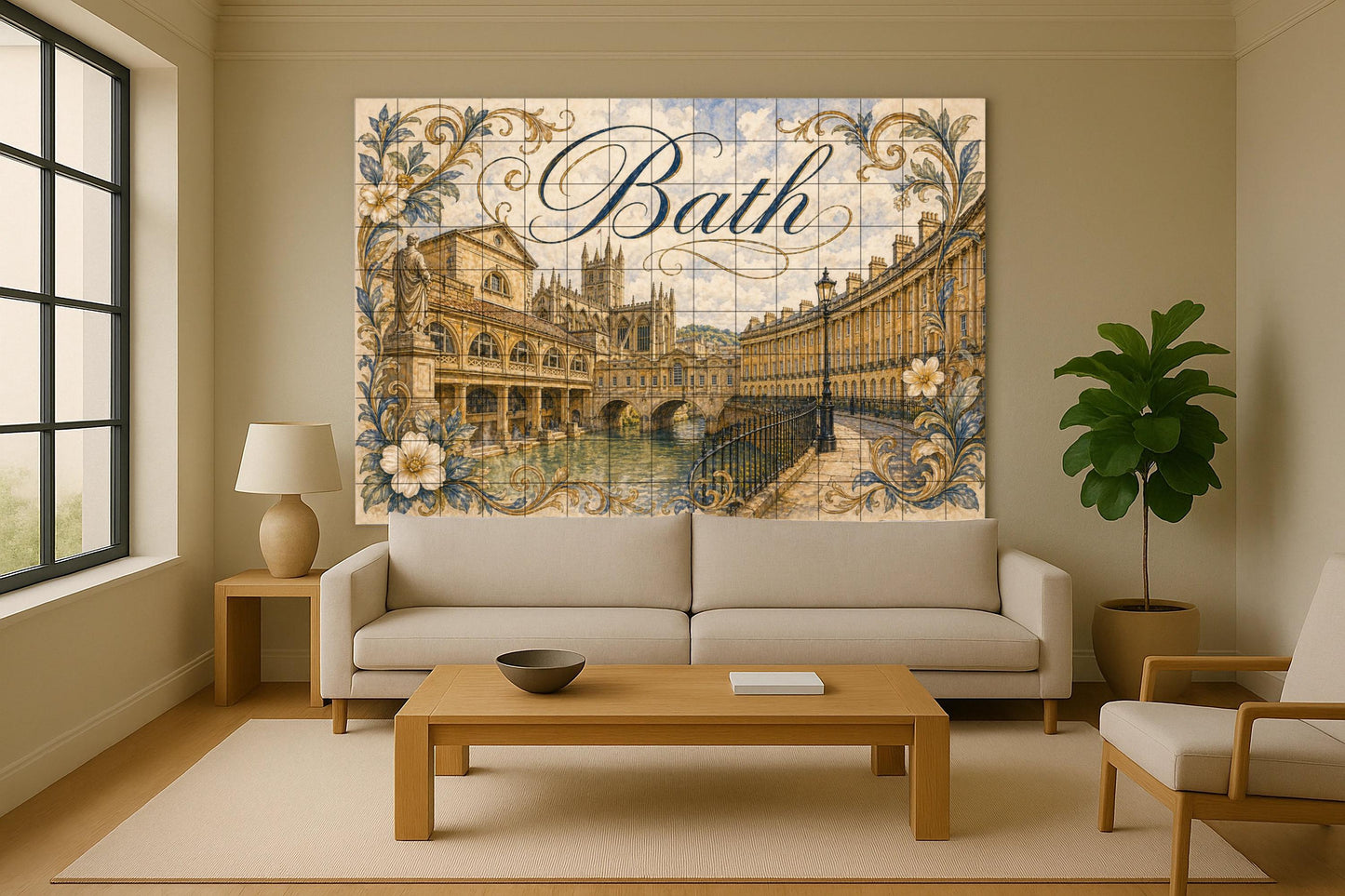 Fresque en Carrelage Bath, Angleterre, Art Mural de baños Romain — Villes et Monuments