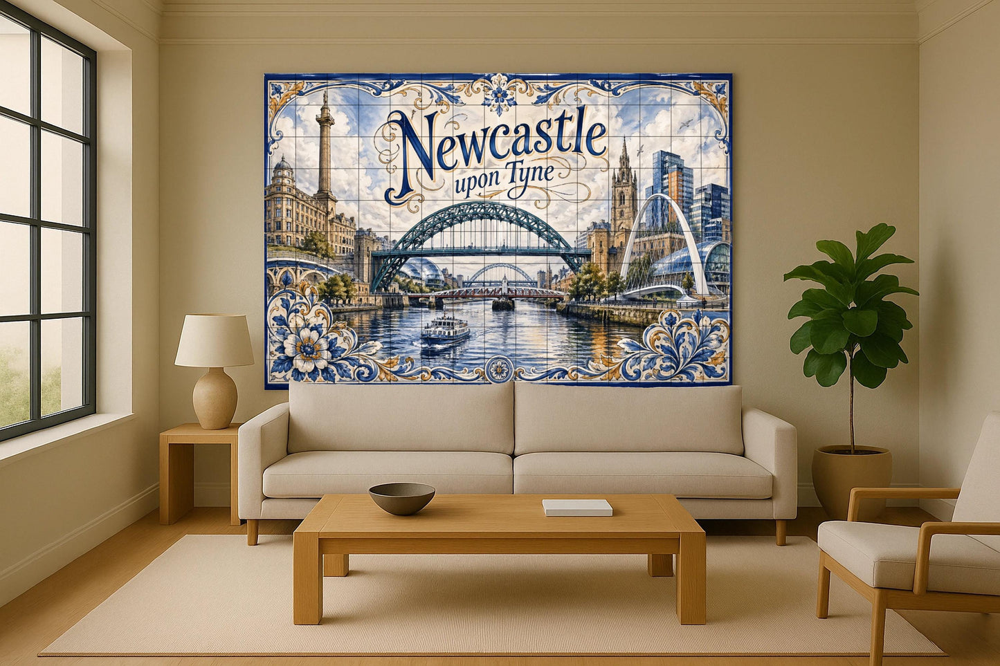 Mural de azulejos de cerámica de Newcastle upon Tyne, arte mural del…