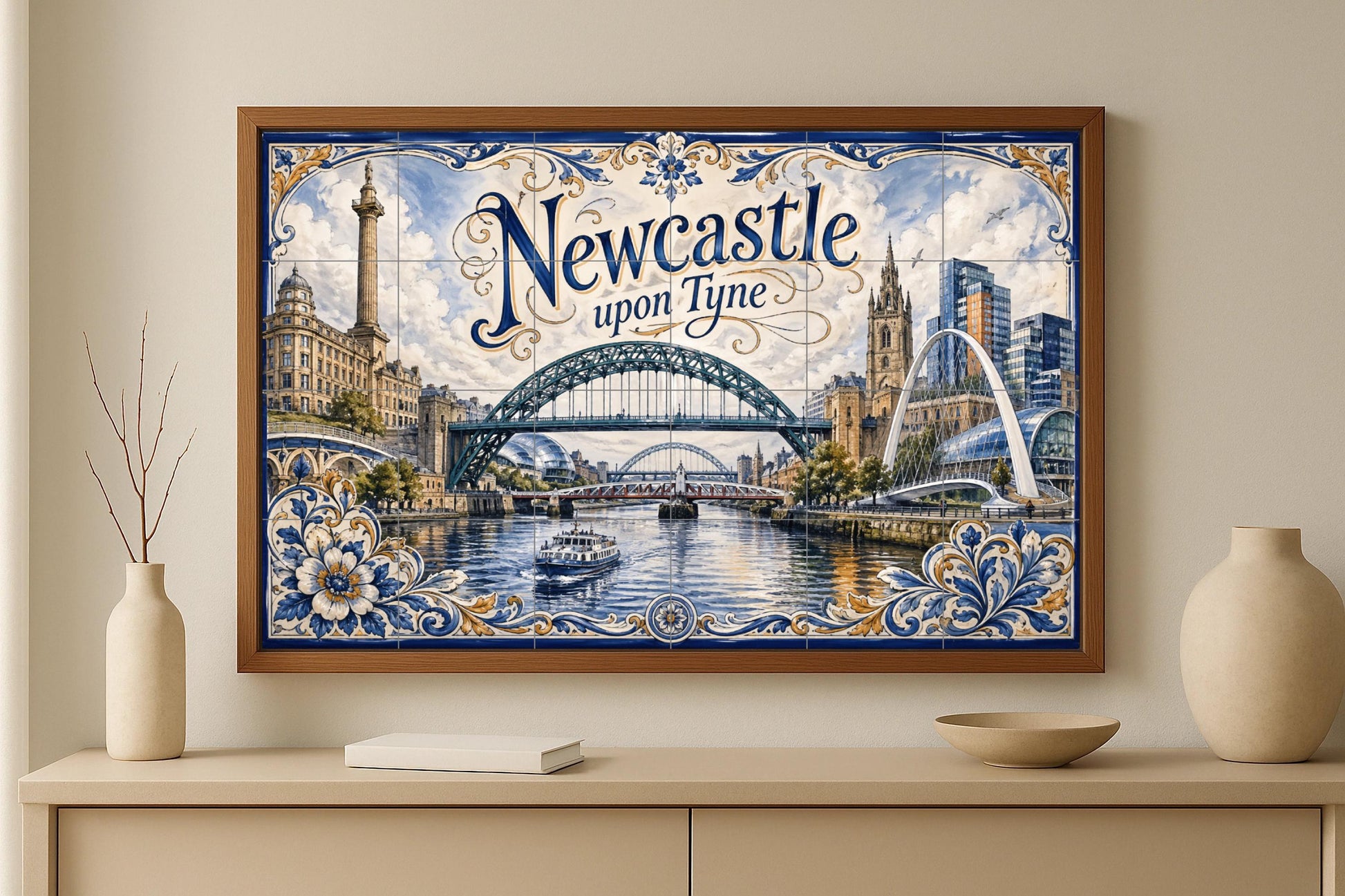 Mural de azulejos de cerámica de Newcastle upon Tyne, arte mural del…