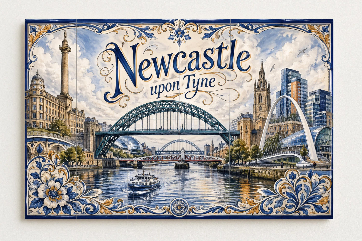 Mural de azulejos de cerámica de Newcastle upon Tyne, arte mural del…