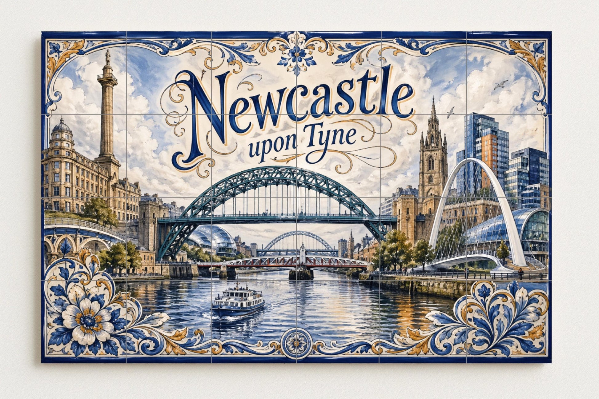 Mural de azulejos de cerámica de Newcastle upon Tyne, arte mural del…