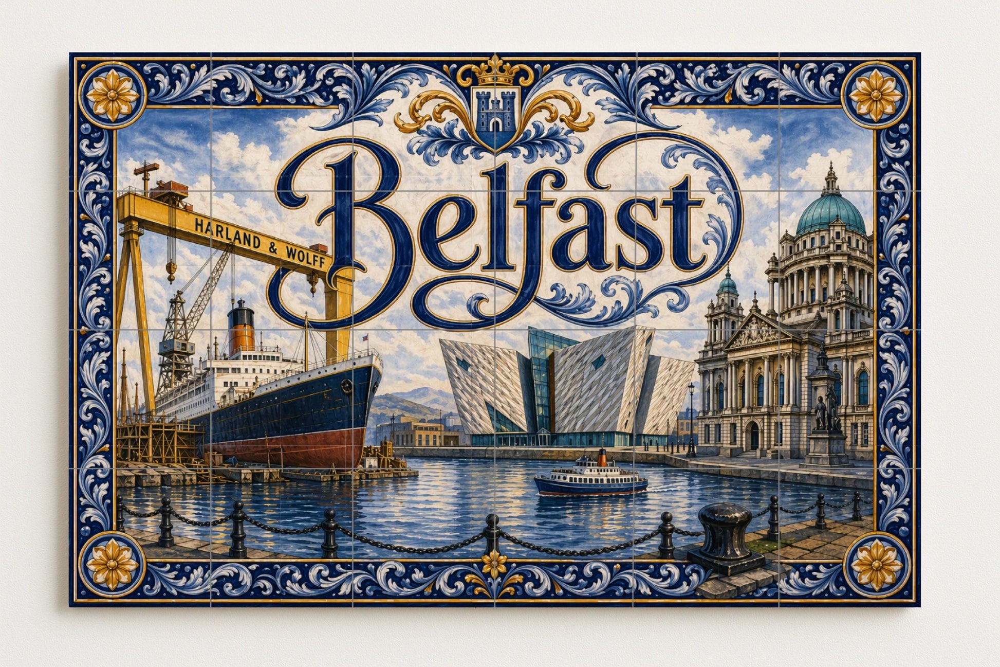Belfast, Arte Murale di Irlanda del Norte — Decoro di Viaggio, Arte da Parete in Ceramica