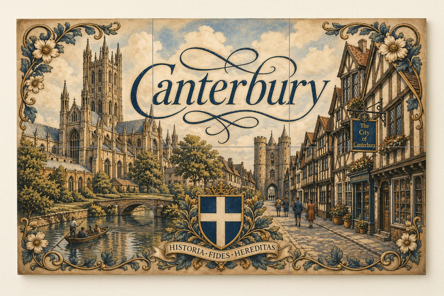Canterbury, Arte Murale di la Cattedrale di Can · Murale Ceramico — Pannello Ornamentale
