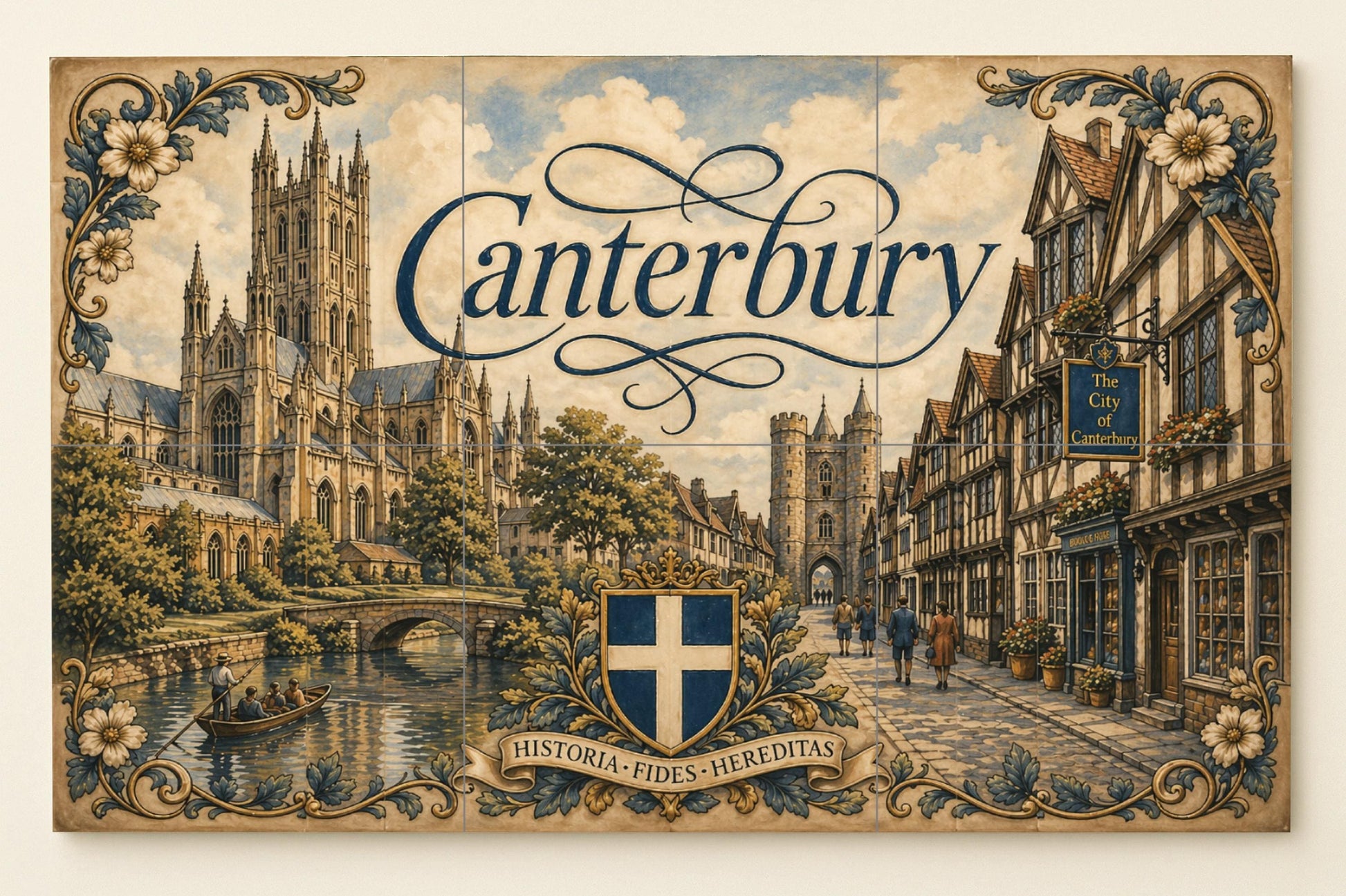 Canterbury, Arte Murale di la Cattedrale di Can · Murale Ceramico — Pannello Ornamentale