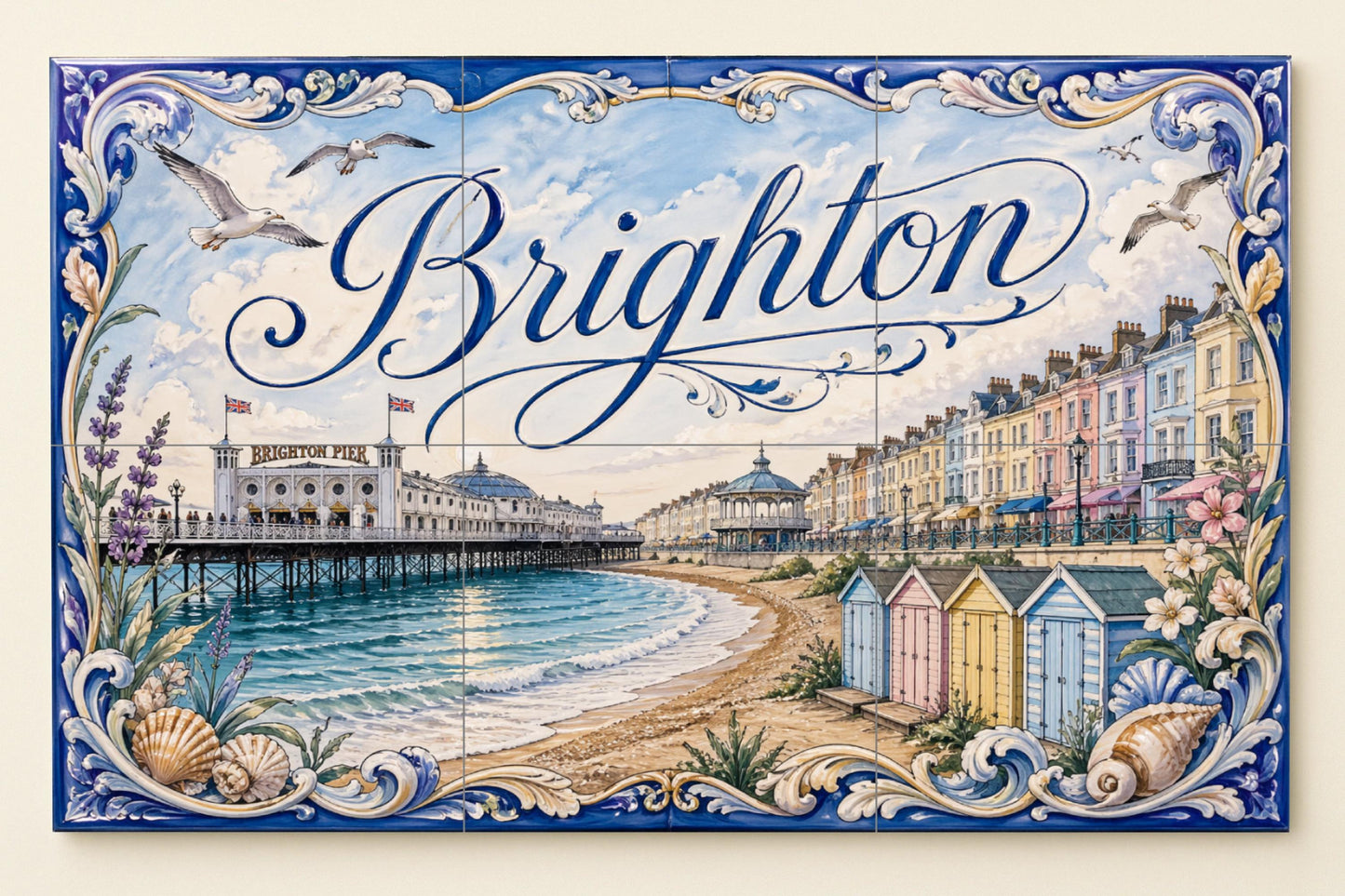 Brighton, Art Mural du muelle de Brighton — Art Maritime en Carreaux, Art Mural en Céramique