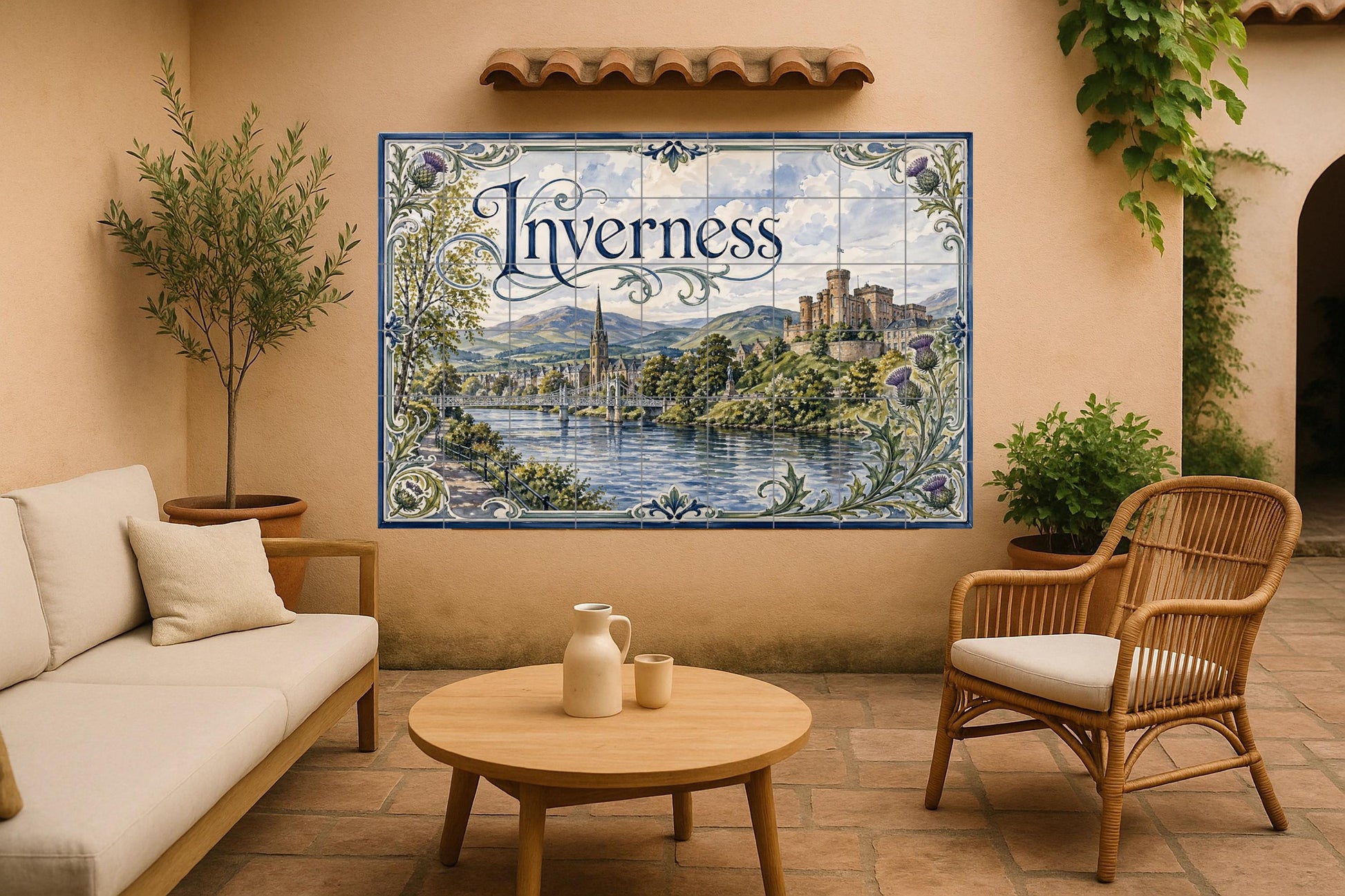 Fresque en Carrelage Inverness, Art Mural de les Tierras Altas — Villes et Monuments