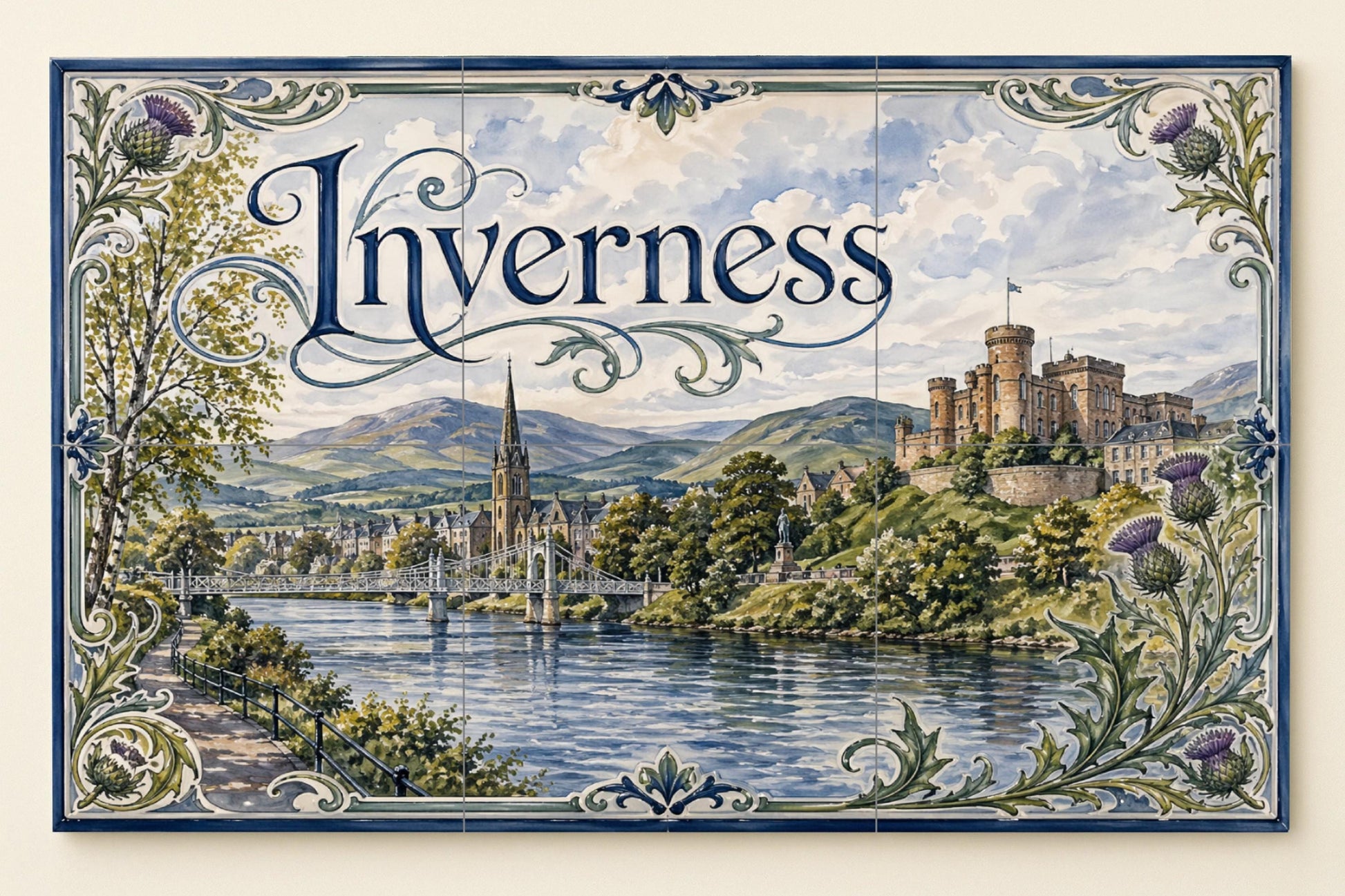 Fresque en Carrelage Inverness, Art Mural de les Tierras Altas — Villes et Monuments