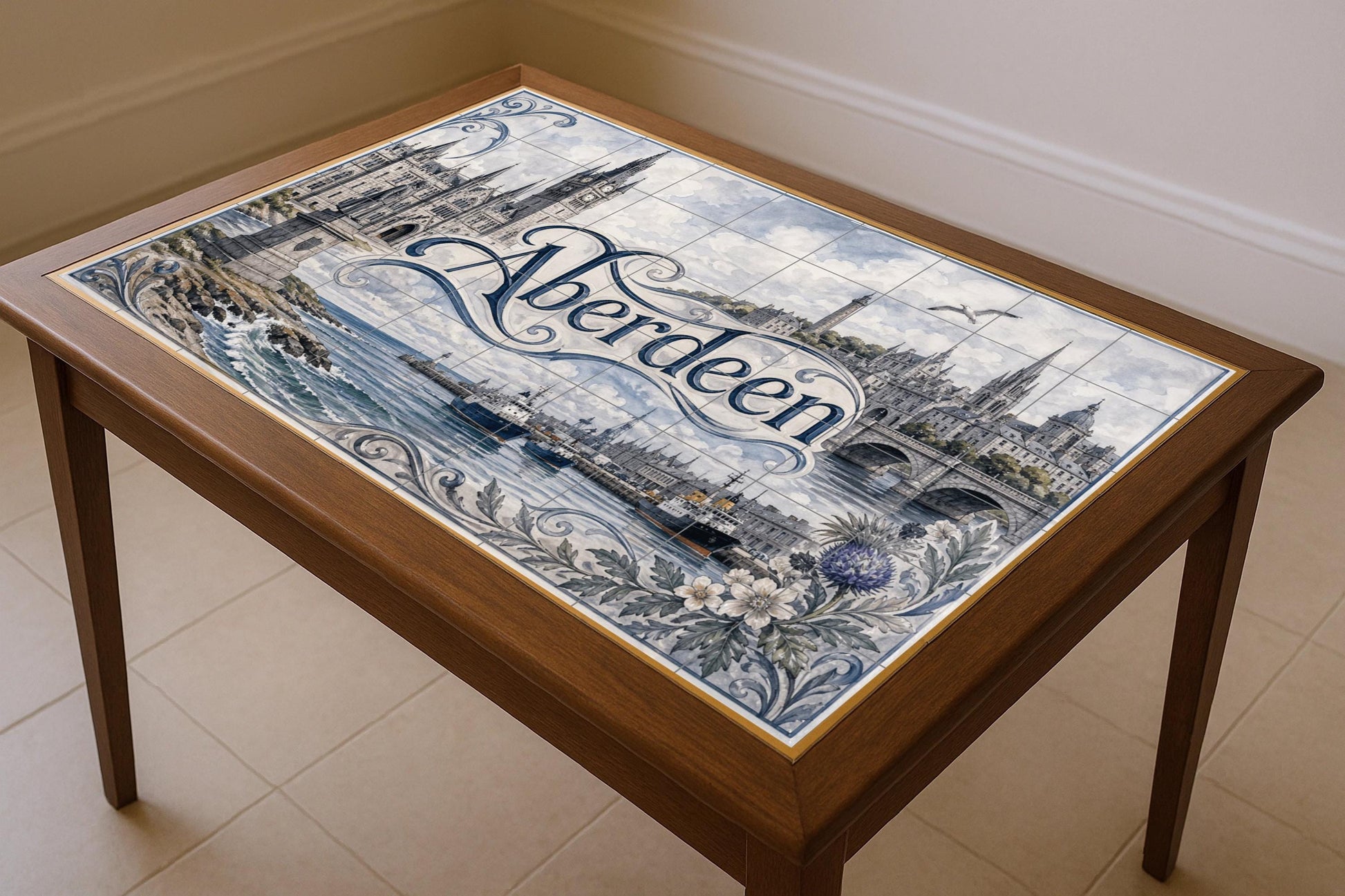 Mural de azulejos de cerámica de Aberdeen, arte mural costero…