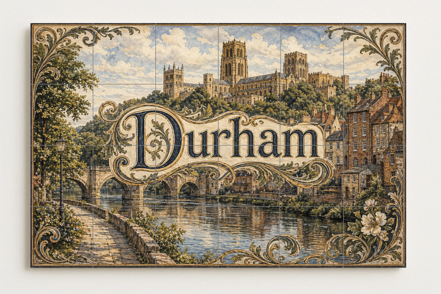 Mural de azulejos de cerámica de Durham, arte mural de la catedral de…