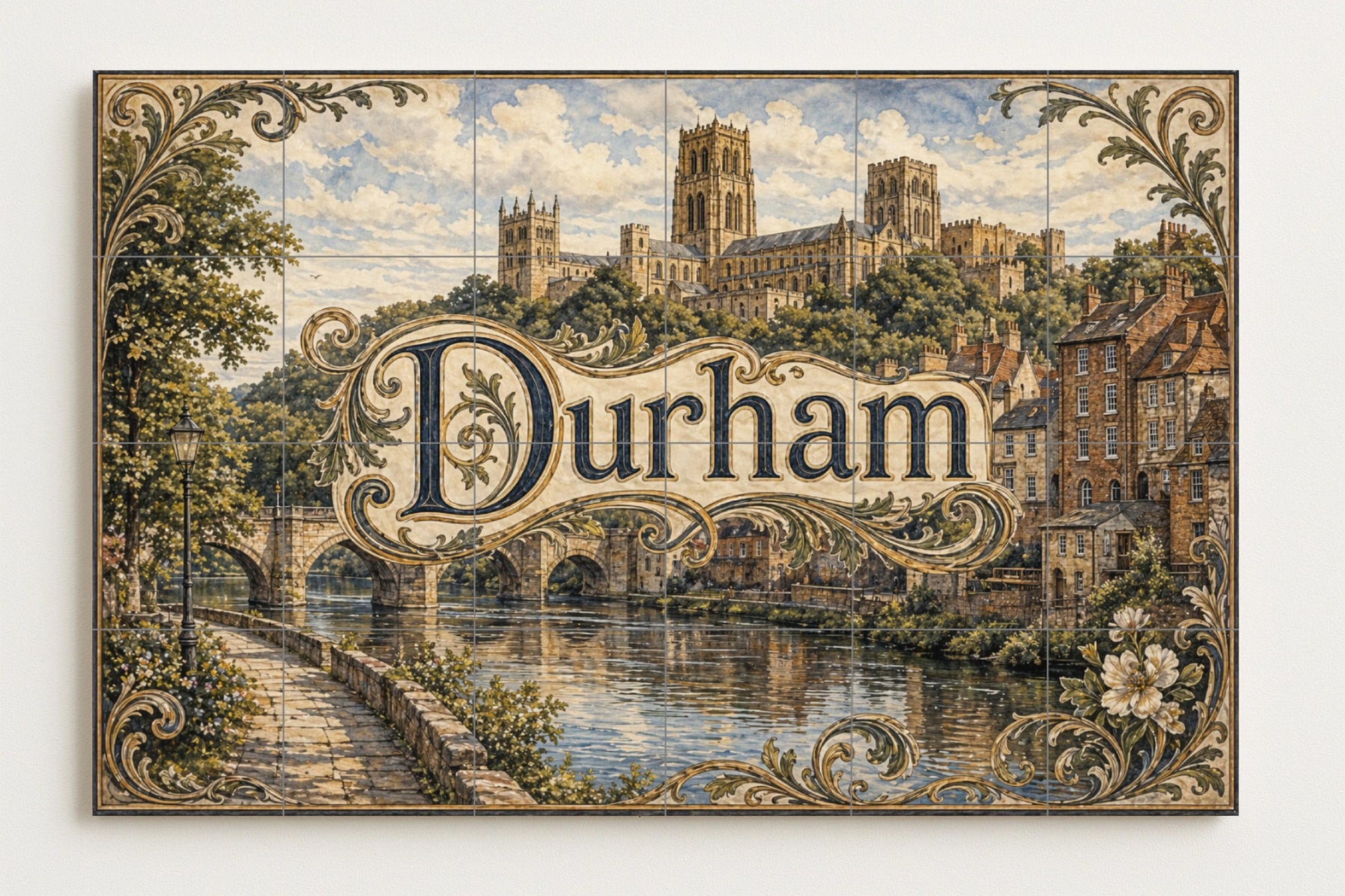 Mural de azulejos de cerámica de Durham, arte mural de la catedral de…