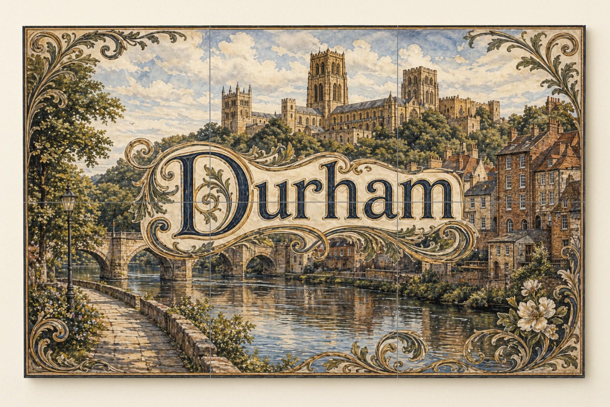 Mural de azulejos de cerámica de Durham, arte mural de la catedral de…