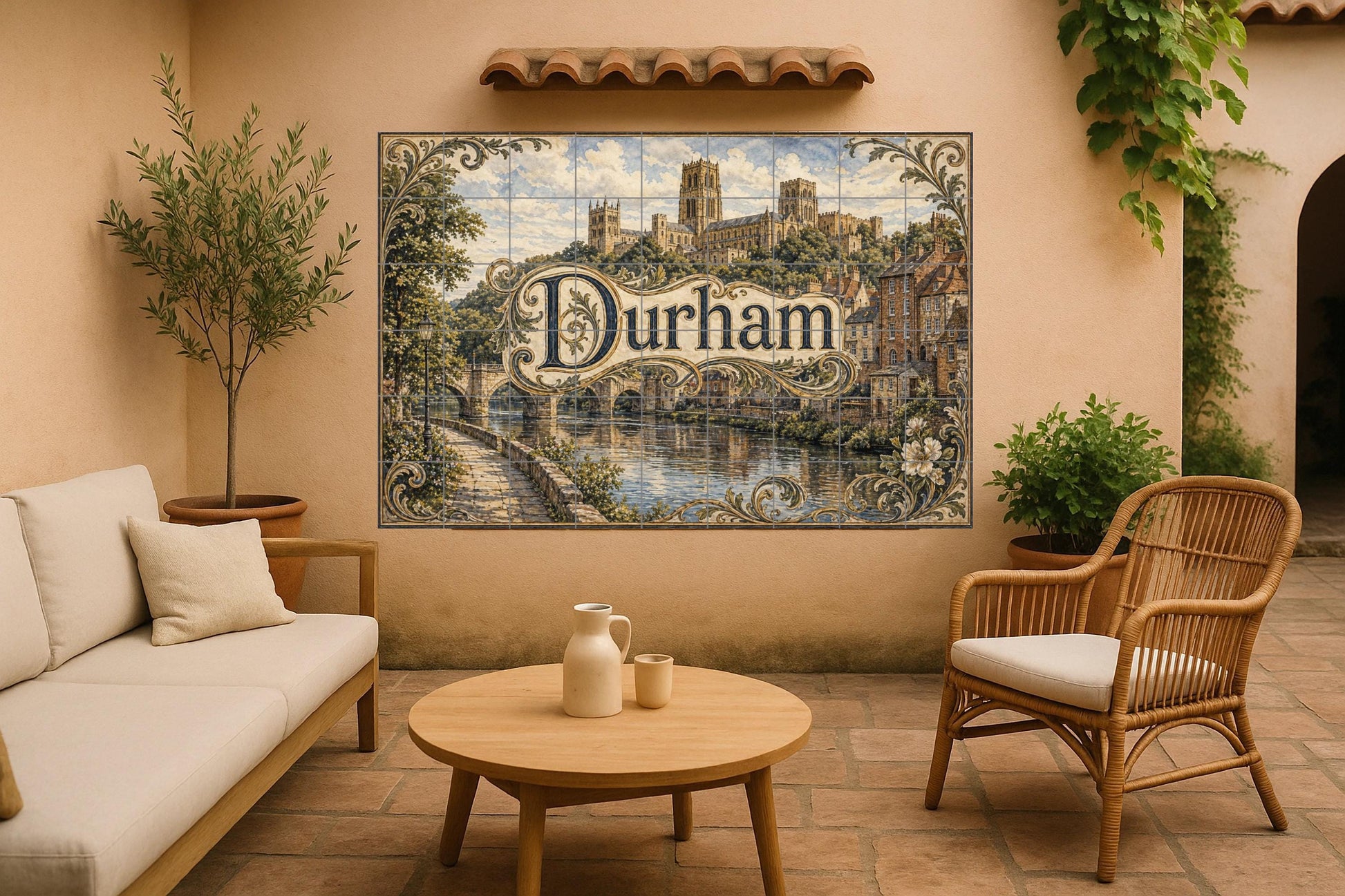 Mural de azulejos de cerámica de Durham, arte mural de la catedral de…
