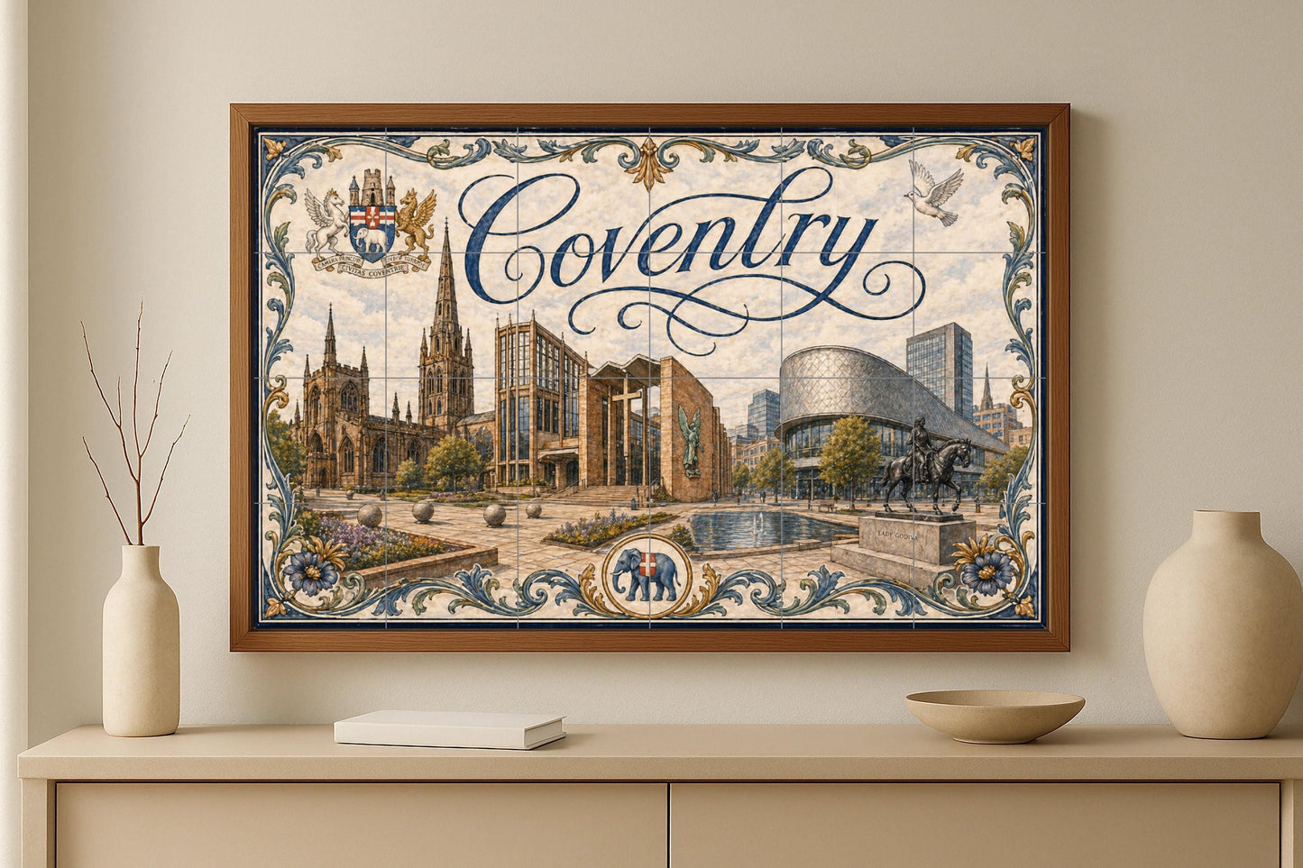 Coventry, Inglaterra, decoración artística p — Travel Wall Décor · Tile Wall Art