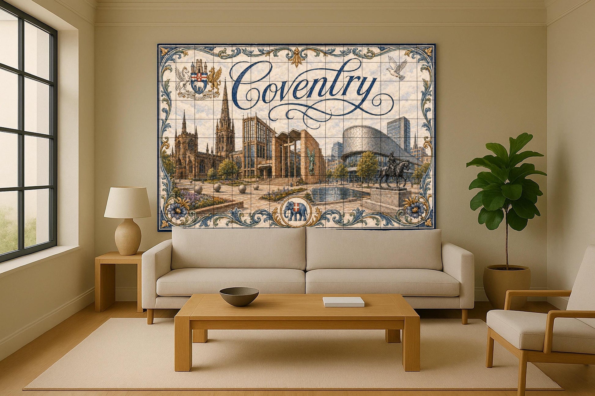 Coventry, Inglaterra, decoración artística p — Travel Wall Décor · Tile Wall Art