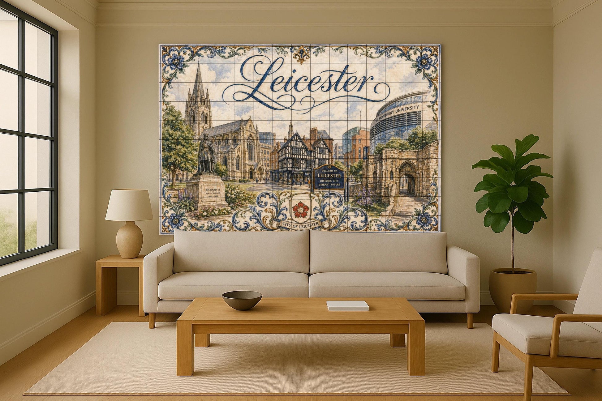 Leicester, Inglaterra, decoración artística — Decoro di Viaggio, Arte da Parete in Ceramica