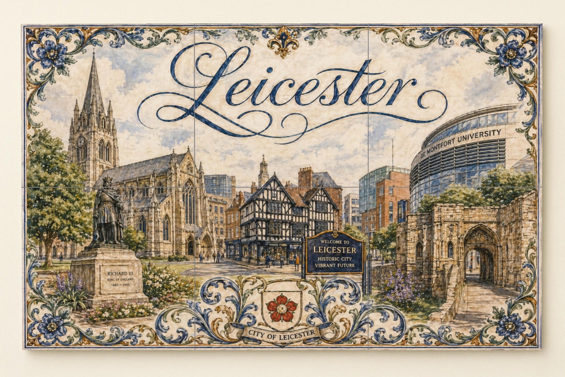 Leicester, Inglaterra, decoración artística — Decoro di Viaggio, Arte da Parete in Ceramica